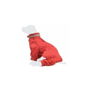 Chubasquero rojo con capucha cremallera